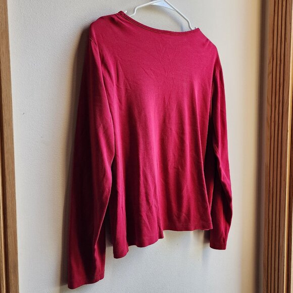 L.L. Bean Red Long Sleeve Scoop Neck Jersey Size XL - Picture 11 of 14